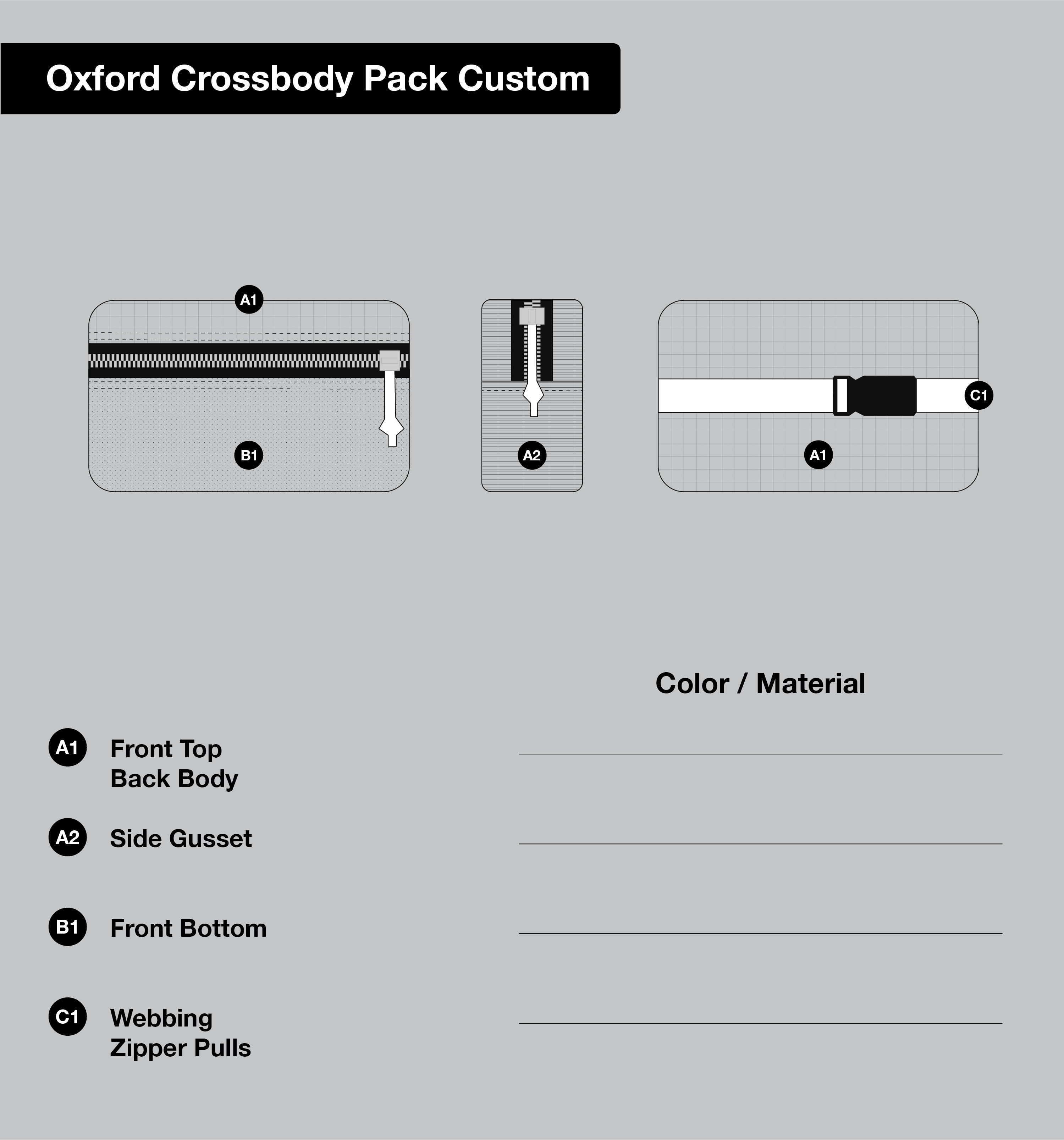 Oxford Crossbody Pack Custom