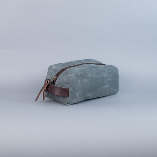 Mens Small Toiletry Bag: Waxed Canvas Personalized Dopp Kit – Clark & Taft