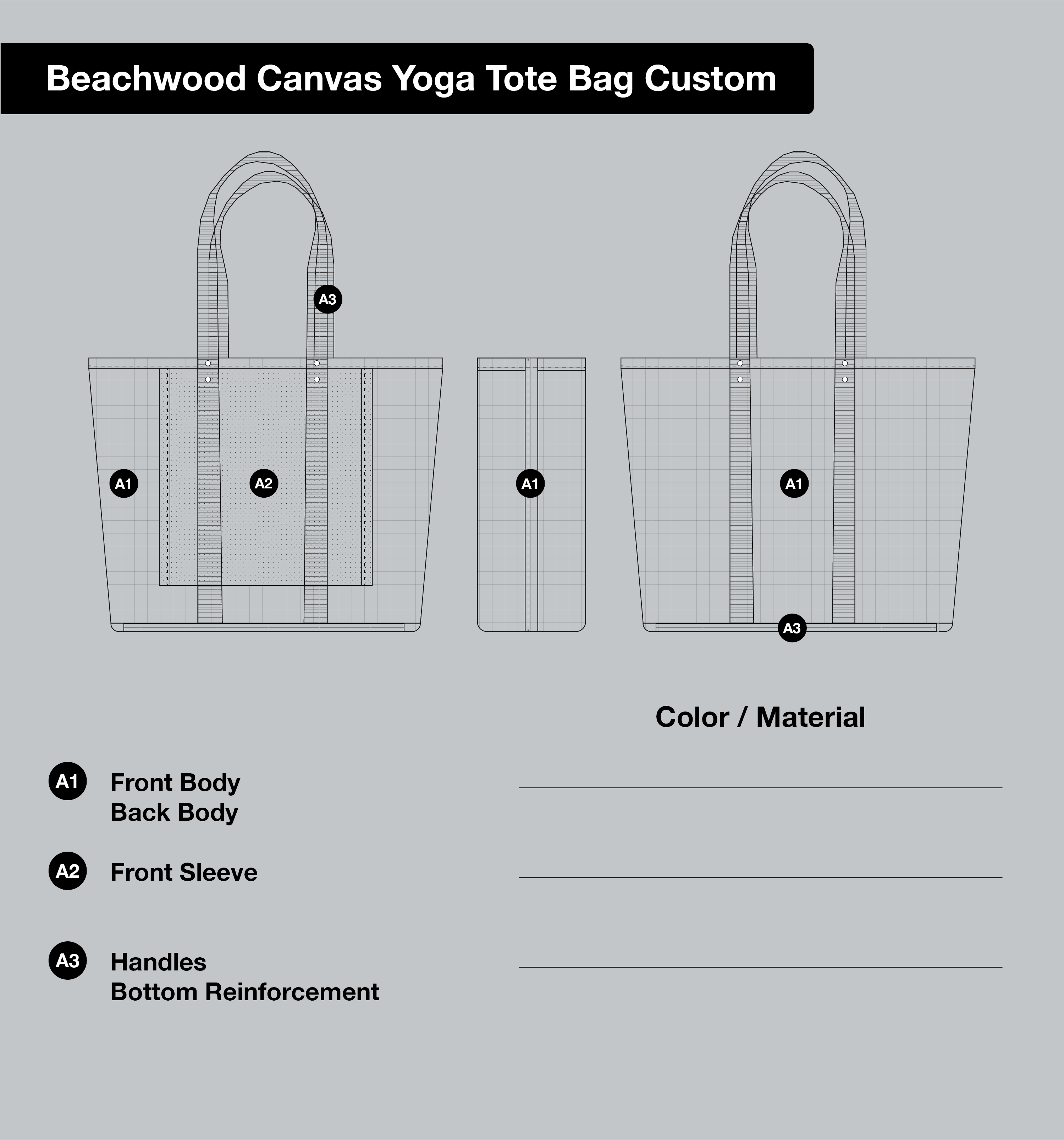 Beachwood Canvas Yoga Tote Bag Custom