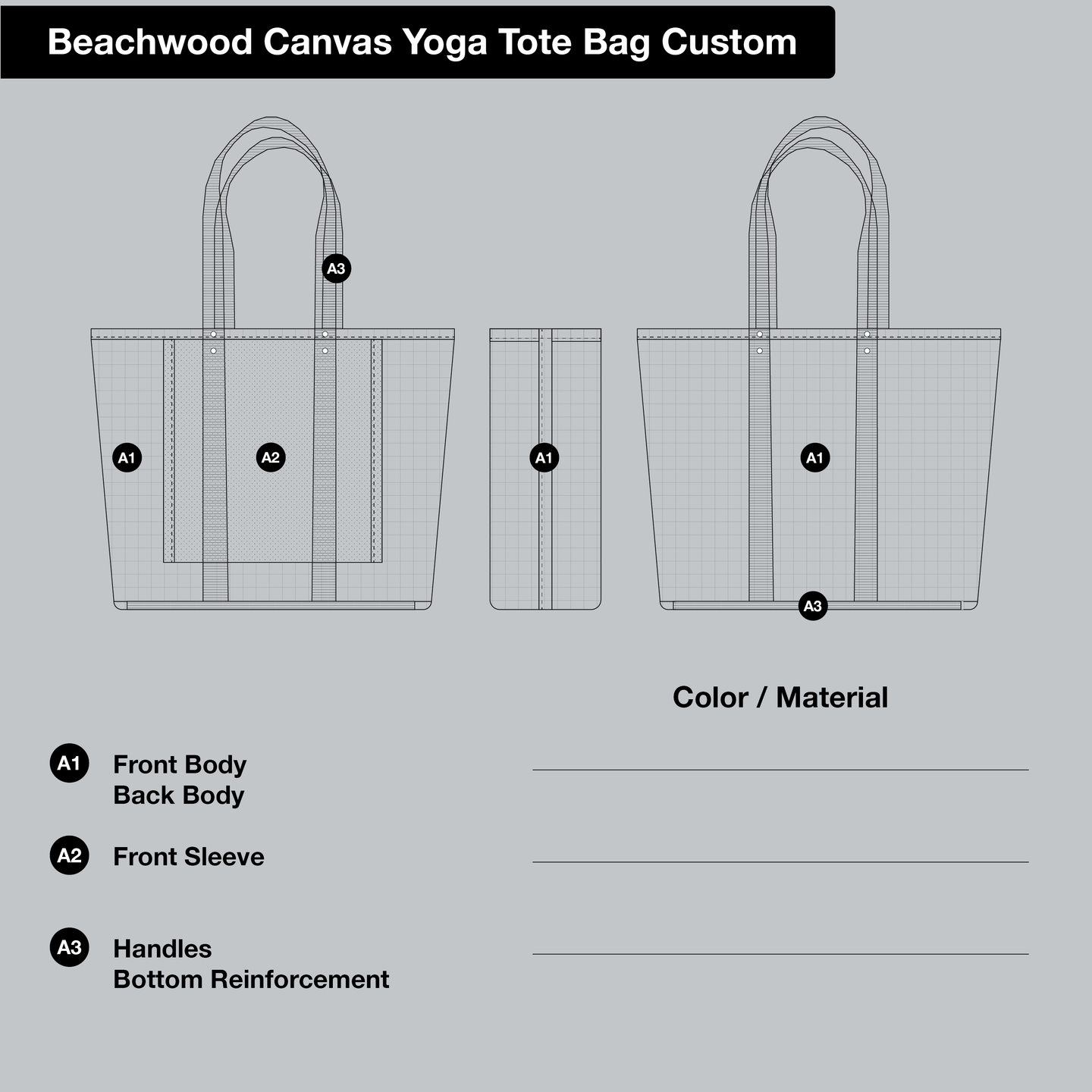 Beachwood Canvas Yoga Tote Bag Custom