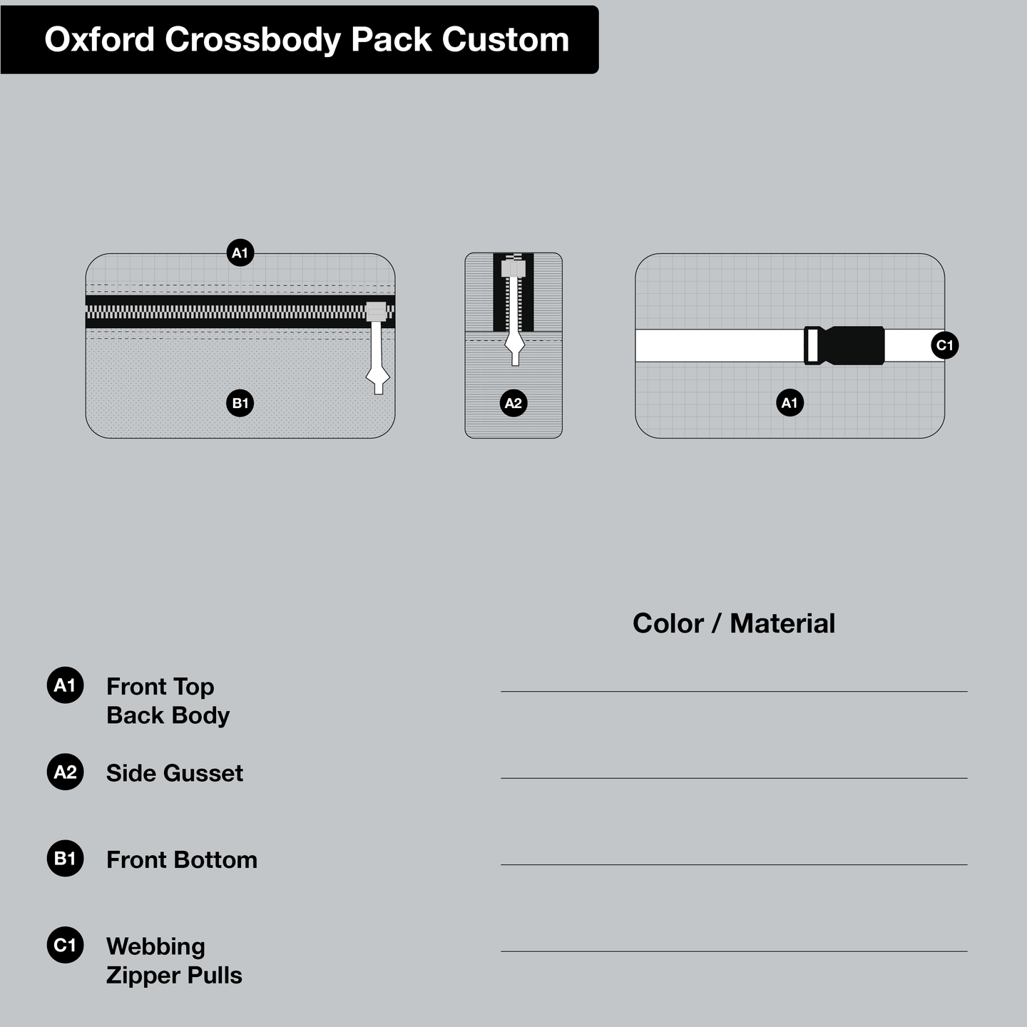 Oxford Crossbody Pack Custom