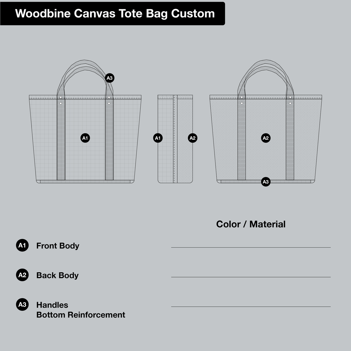 Woodbine Canvas Tote Bag Custom